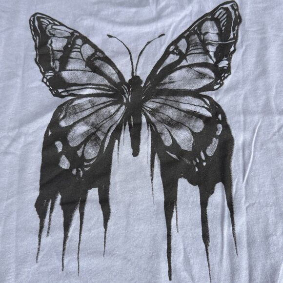 Vans Women's Crop Top T-Shirt Lavender Casual Logo Tee Size Medium Fairycore - Picture 2 of 12